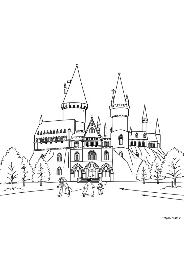 Hogwarts Castle Halaman Mewarnai Harry Potter