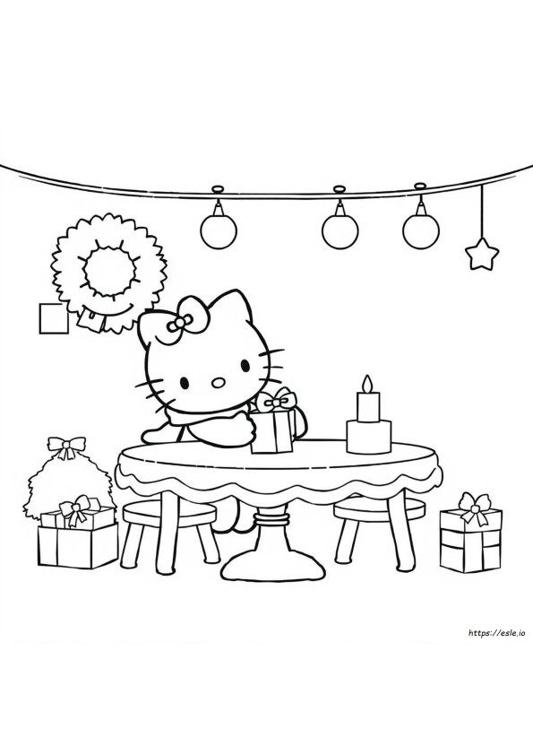 Hello Kitty Christmas Coloring Sheet