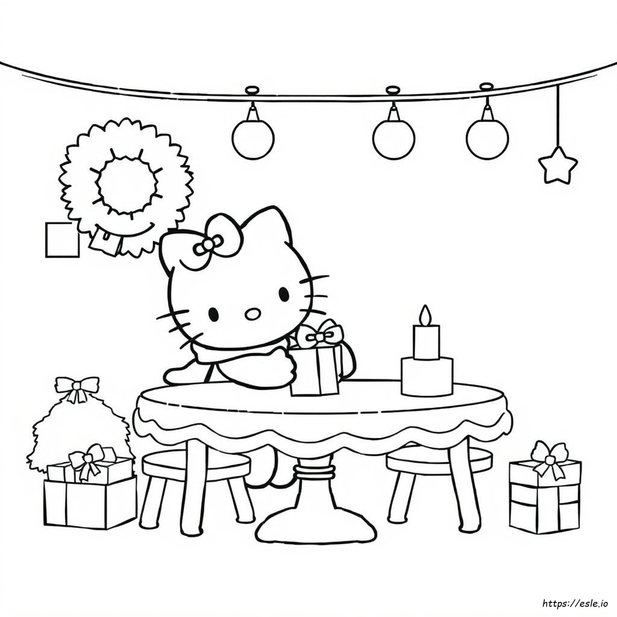 Hello Kitty Coloriage Noël À Imprimer