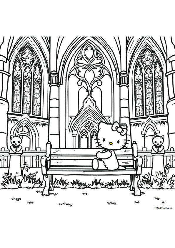 Gothic Hello Kitty Coloring Pages