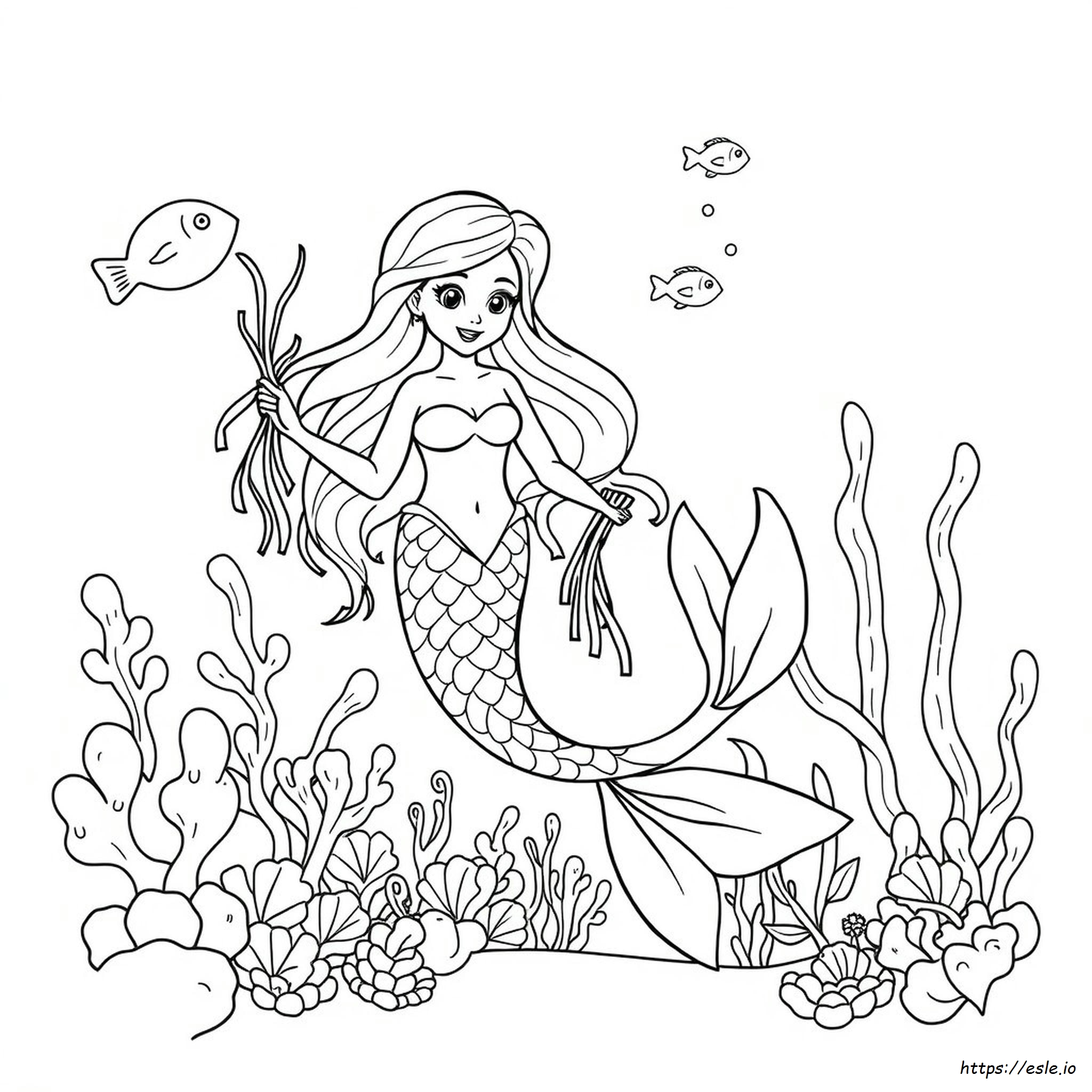 Dibujo De Sirena Para Colorear