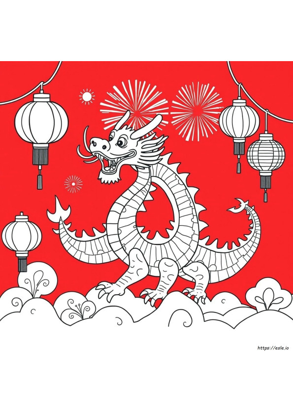 Mond-Neujahr Drache Ausmalbilder