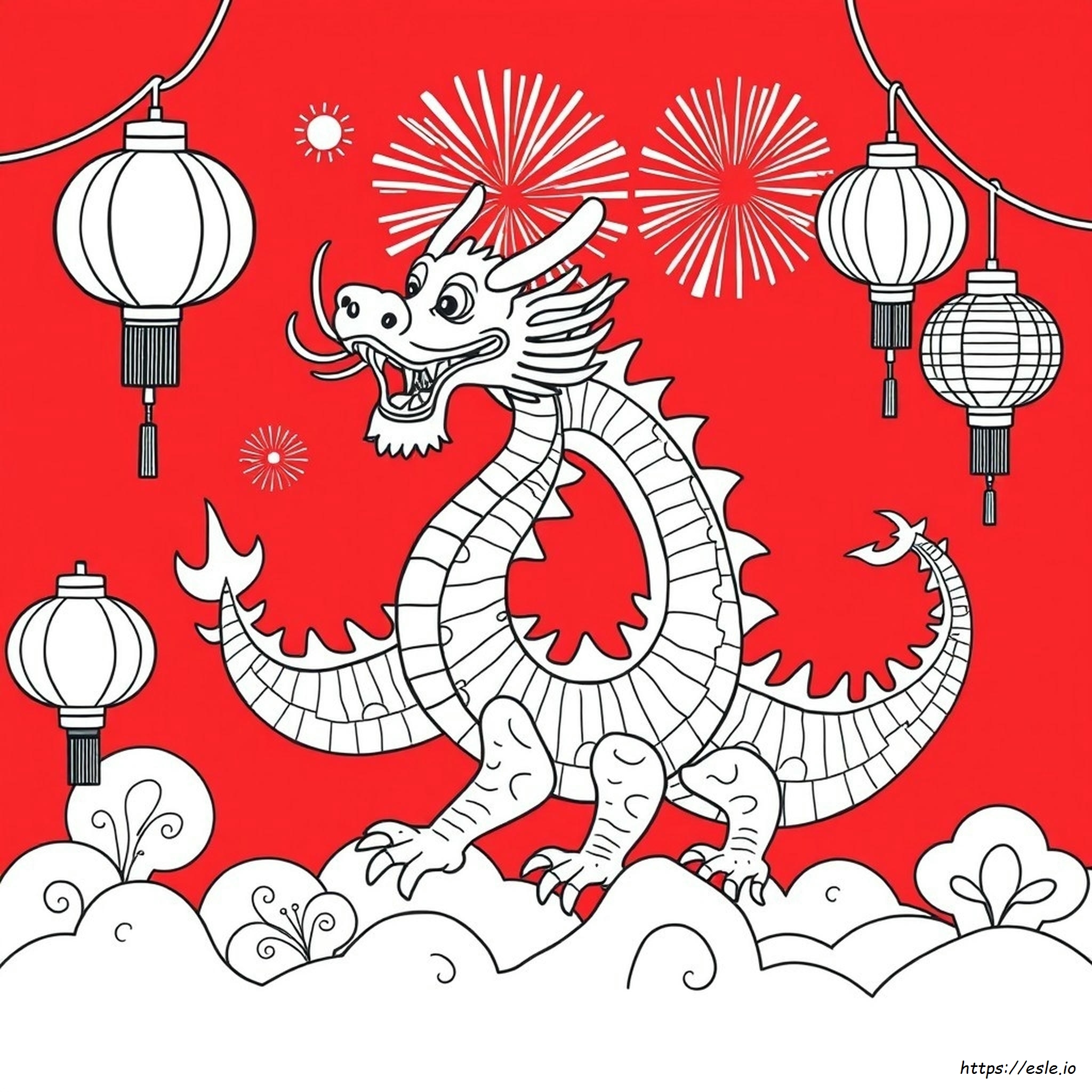 Lunar New Year Dragon Coloring Sheet