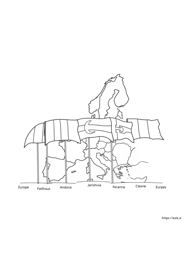 Europe Flags Coloring Pages