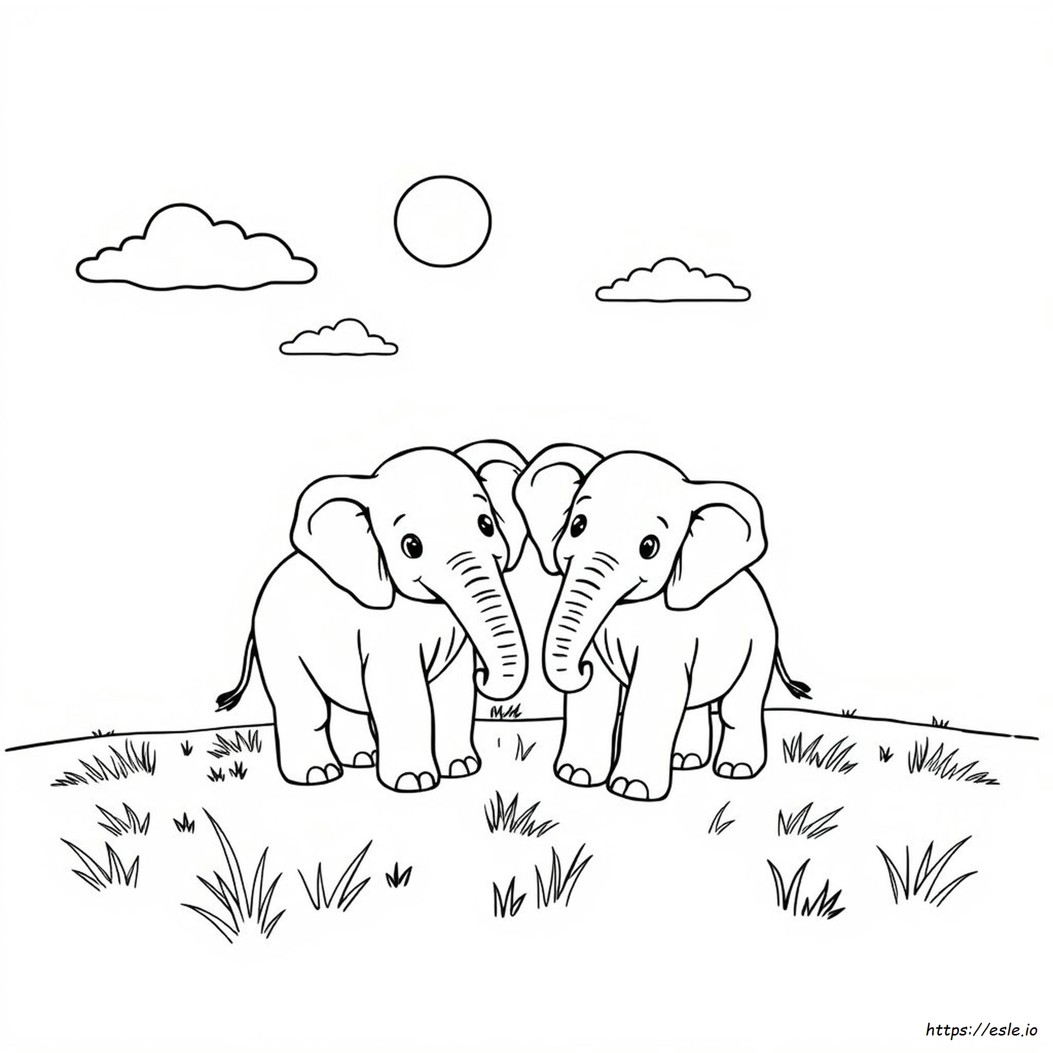 Easy Elephant Coloring Pages