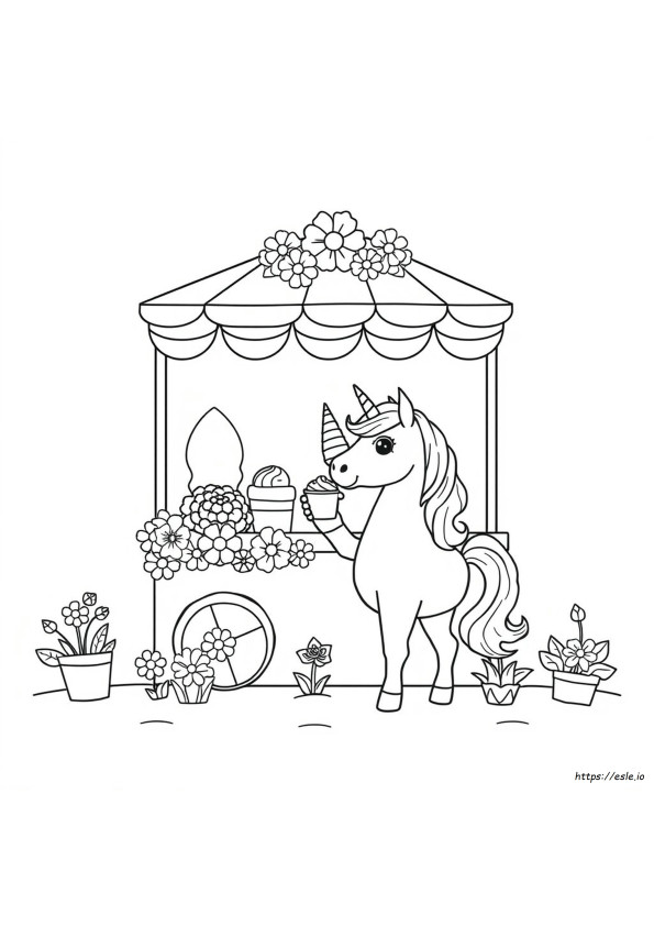 Unicorn Cute Ice Cream Coloring Pages