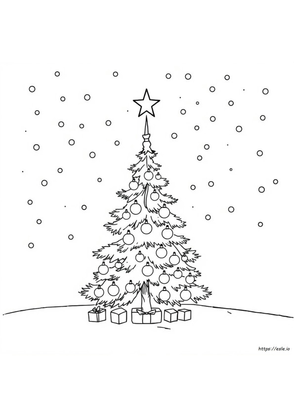 Gambar Pohon Natal Untuk Mewarnai