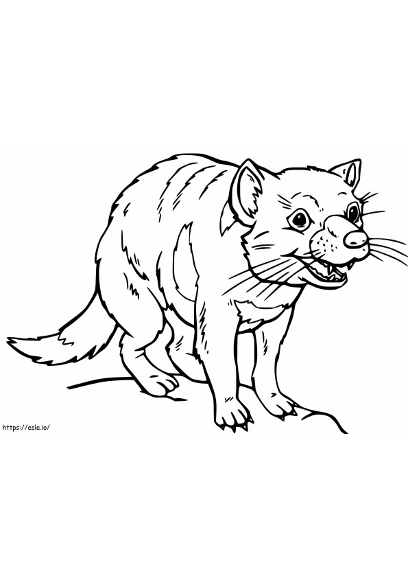 Coloriage Diable de Tasmanie drôle à imprimer dessin