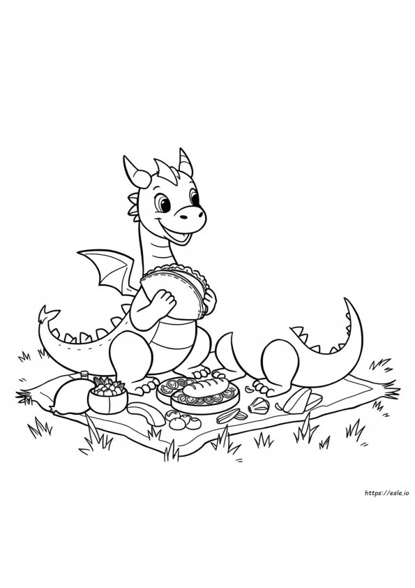Naga Suka Taco Mewarnai Gambar