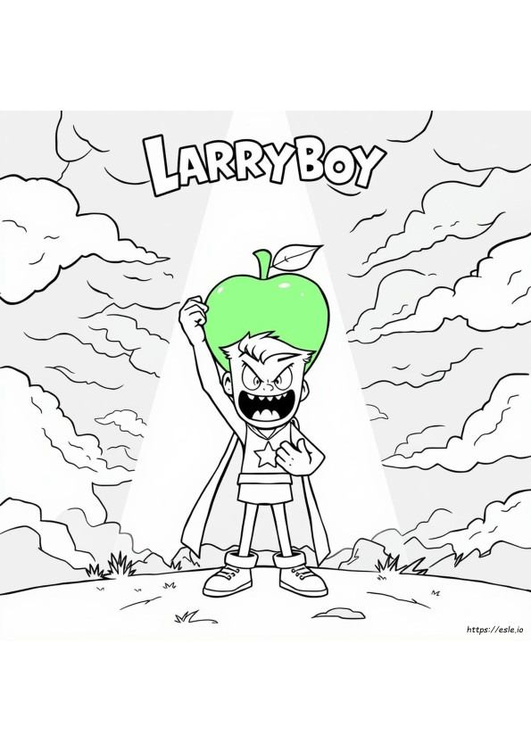 Larryboy Dan Apel Buruk Gambar Mewarnai