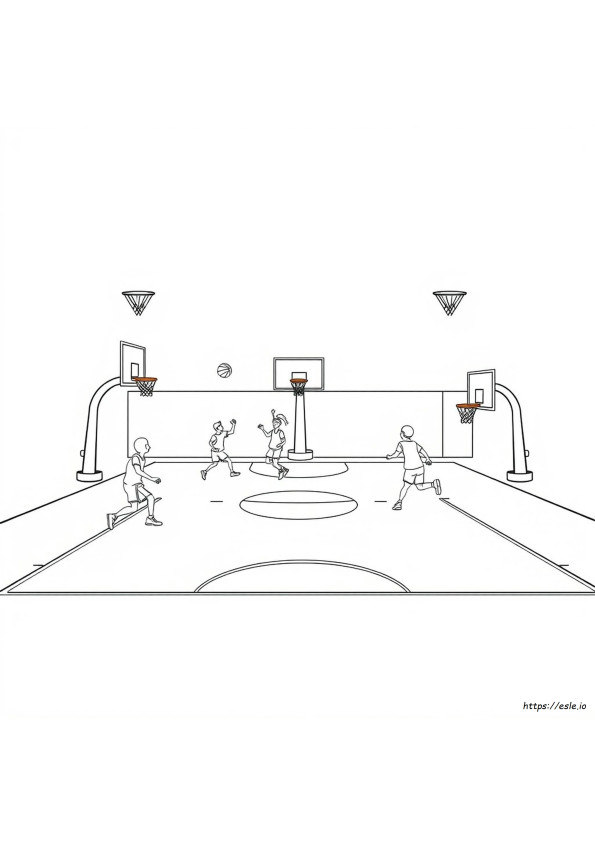 Lapang Bola Basket Mewarnai