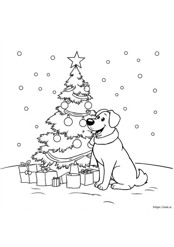 Anjing Natal Gambar Mewarnai