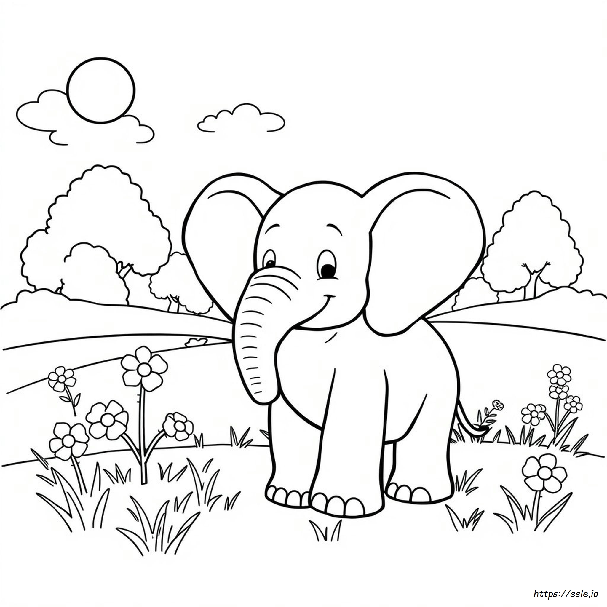 Elmer The Elephant Coloring Page Free