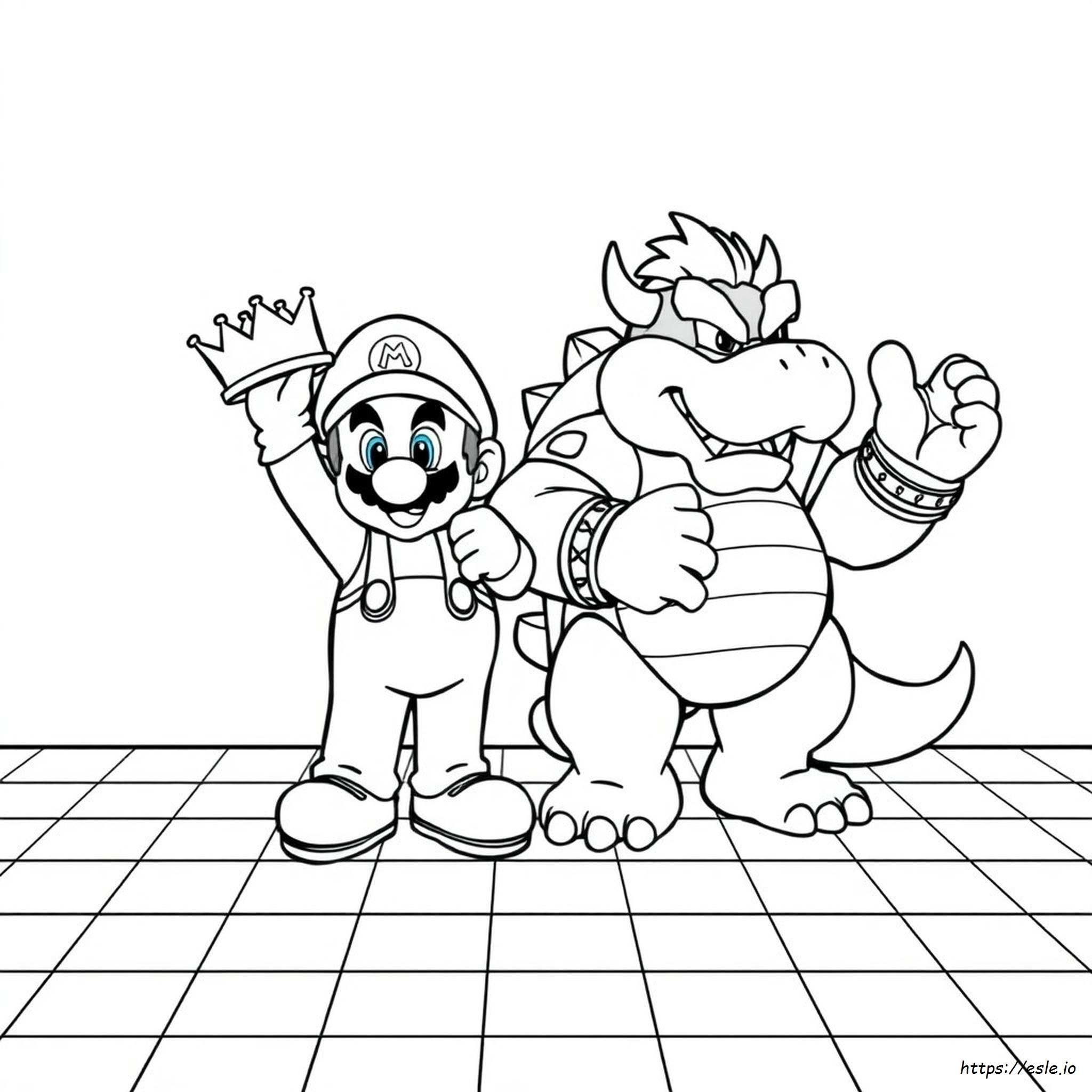 Black And White Mario Coloring Pages