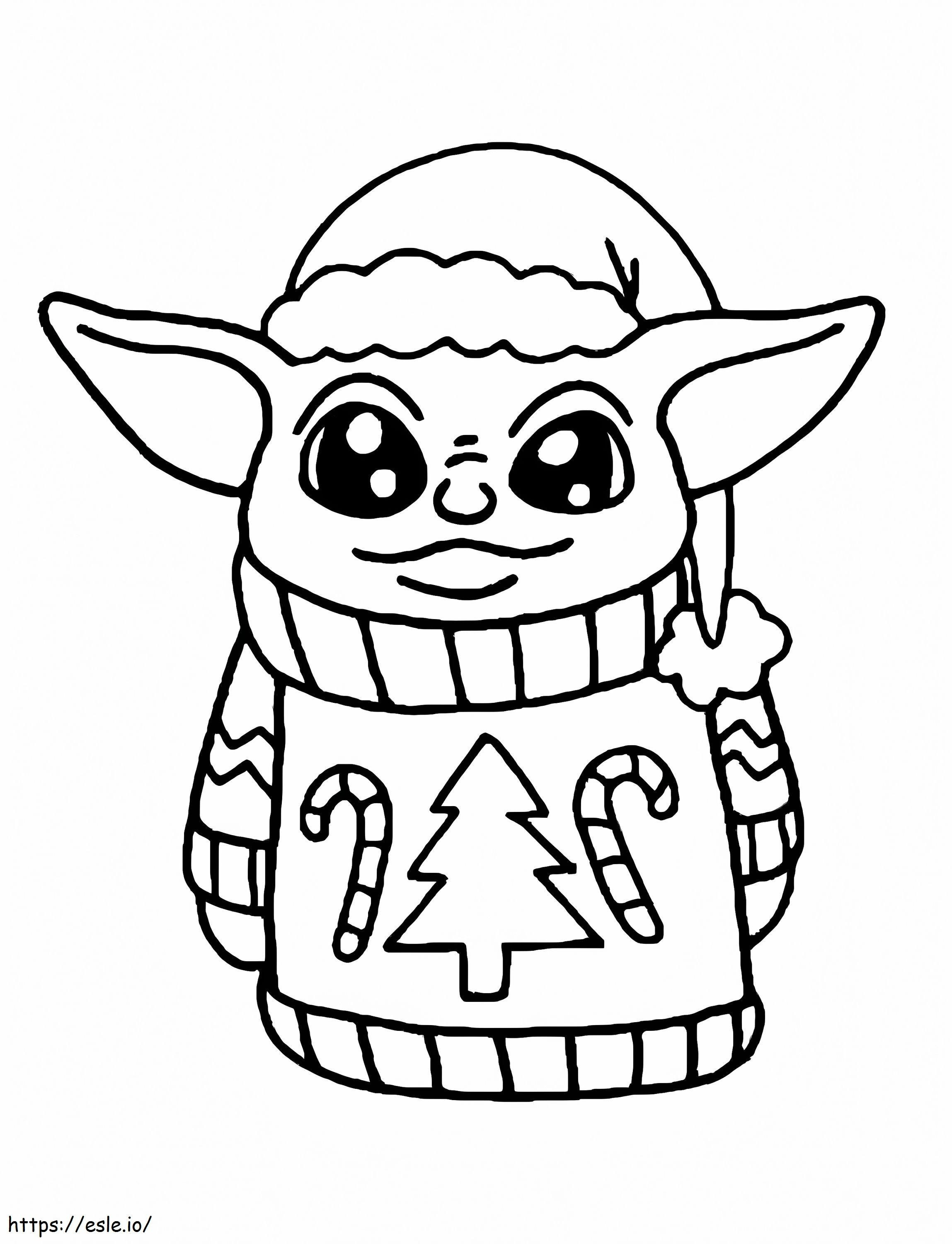 Baby Yoda joulu värityskuva