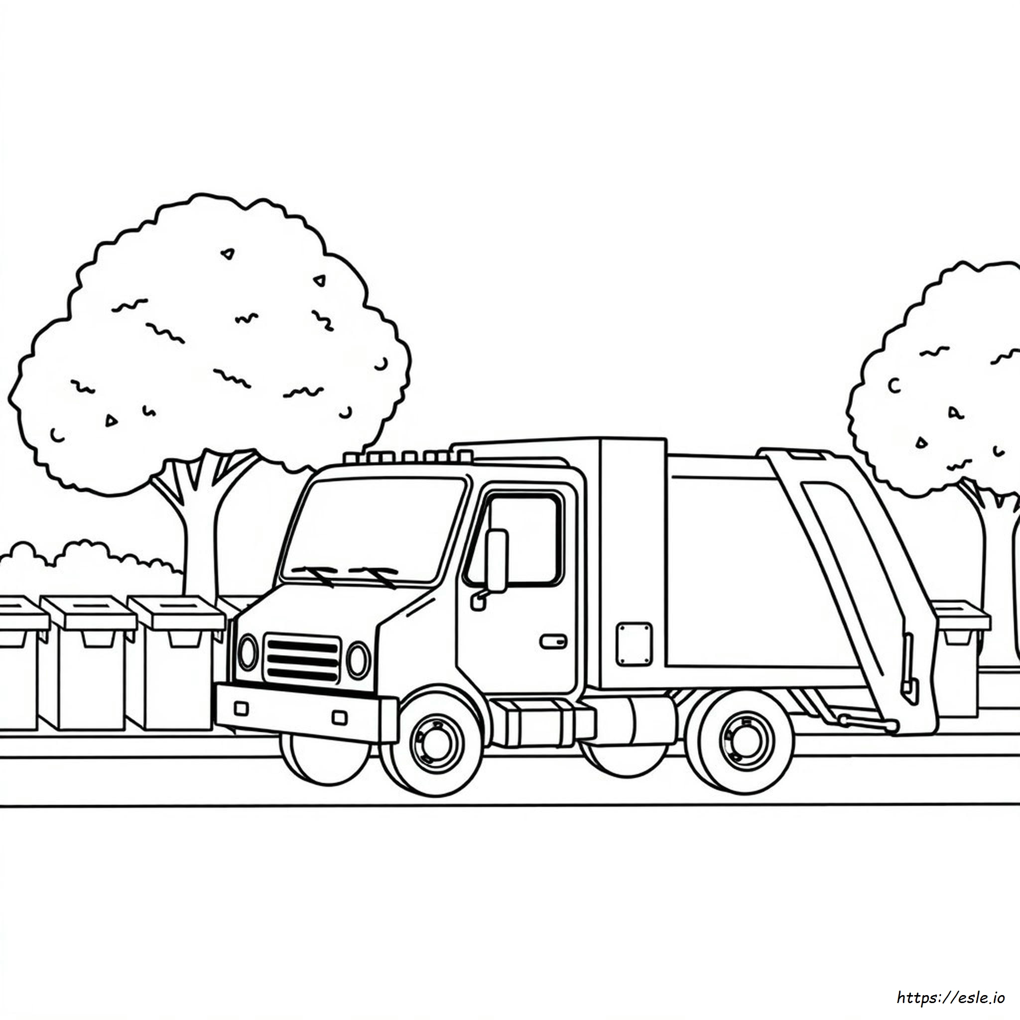 Camion Della Spazzatura Da Colorare E Stampare