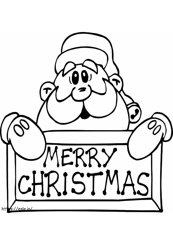 Santa Claus With Merry Christmas Banner coloring page