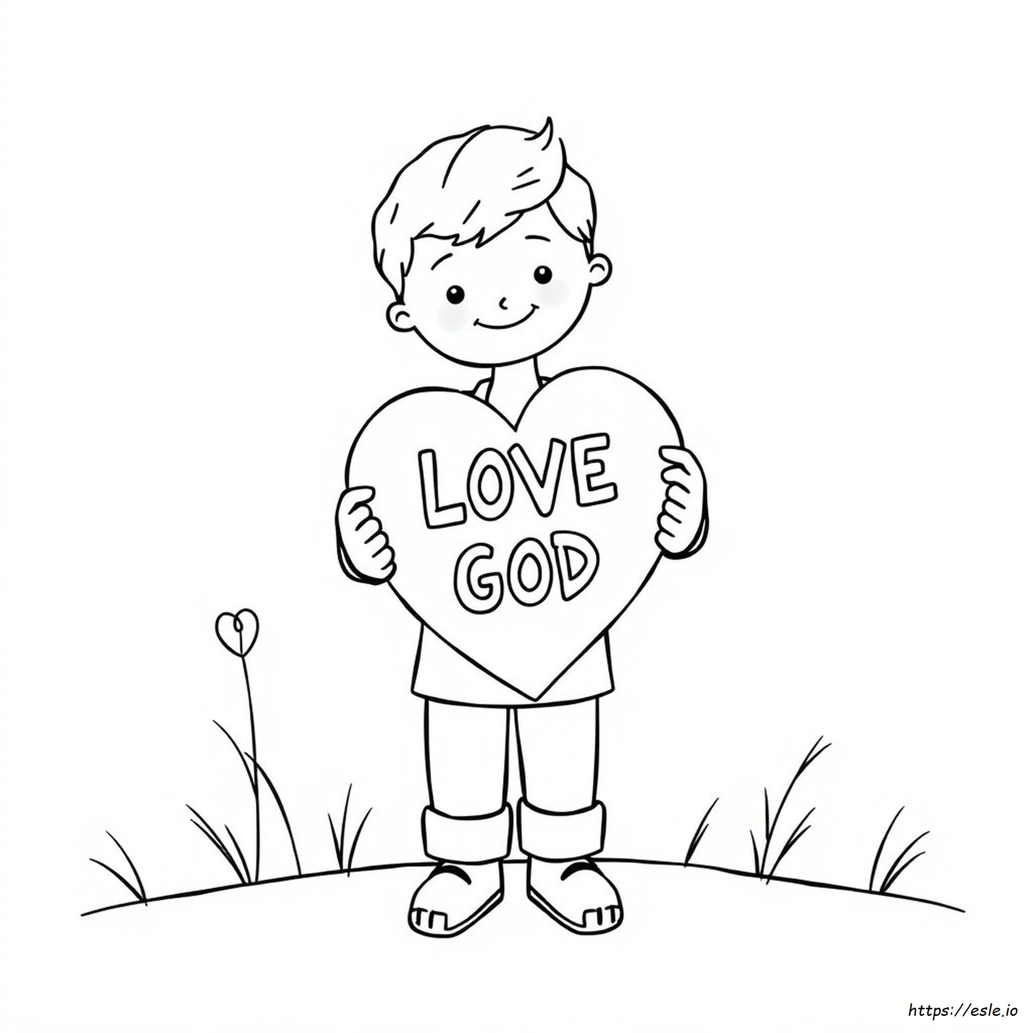 Ama A Dios Con Todo Tu Corazón Para Colorear