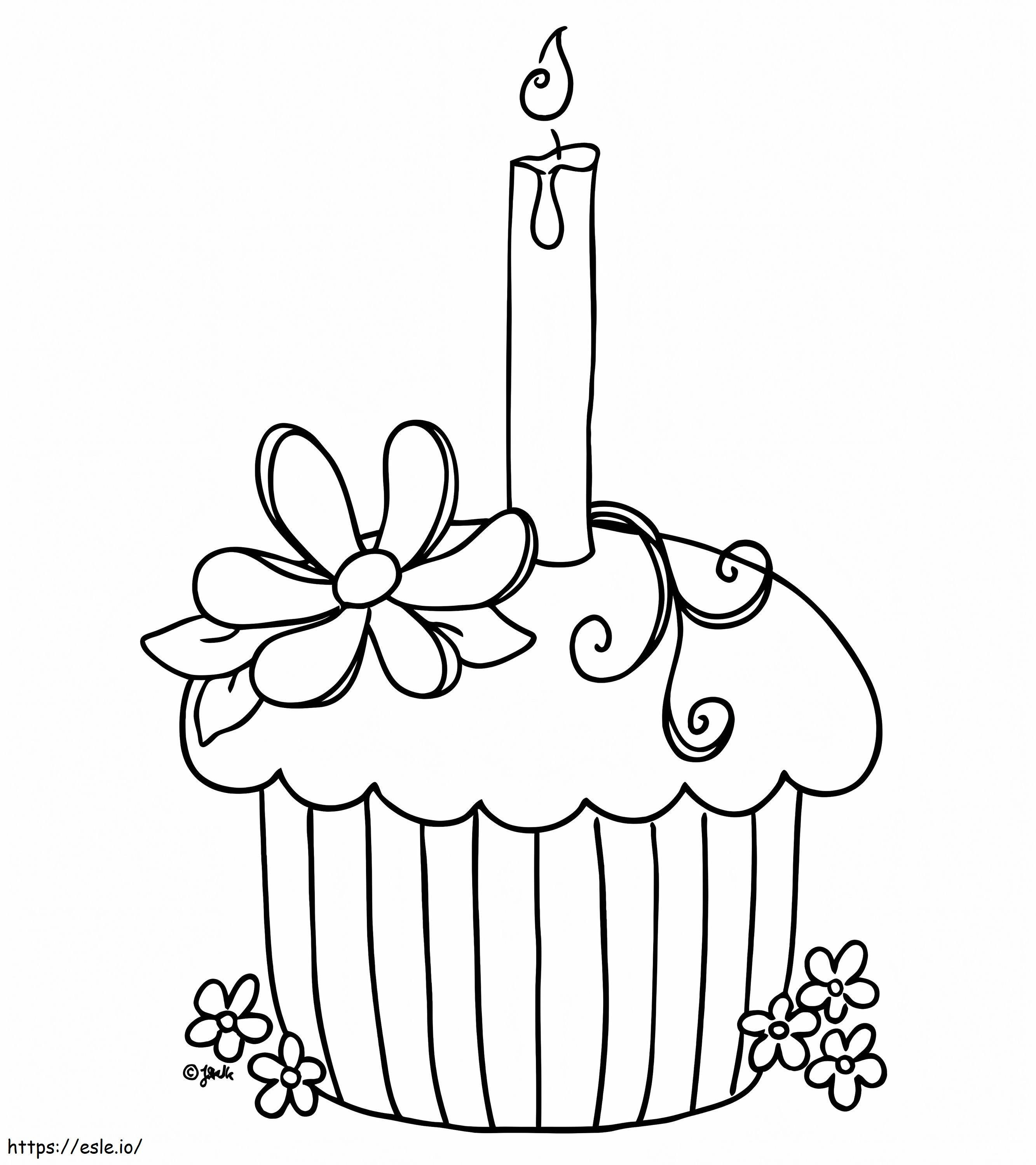 The Candle In The Cupcake coloring page