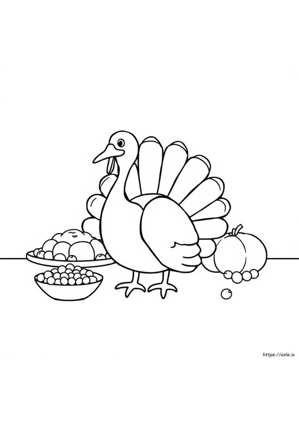 Gambar Mewarnai Kalkun Thanksgiving