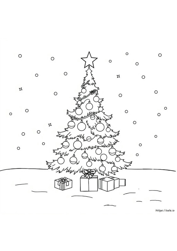 Gambar Mewarnai Natal Tren