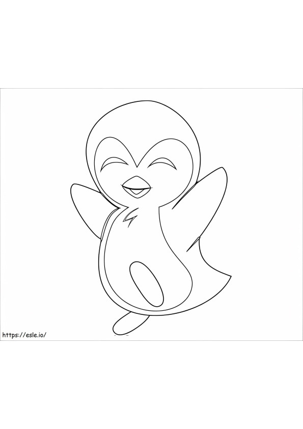 Coloriage Pingouin heureux à imprimer dessin