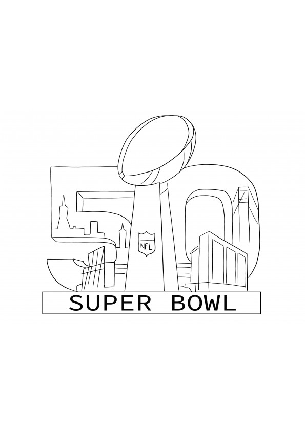 Logo de colorat Super Bowl 2016 gratuit pentru imprimare sau descărcare pentru copii