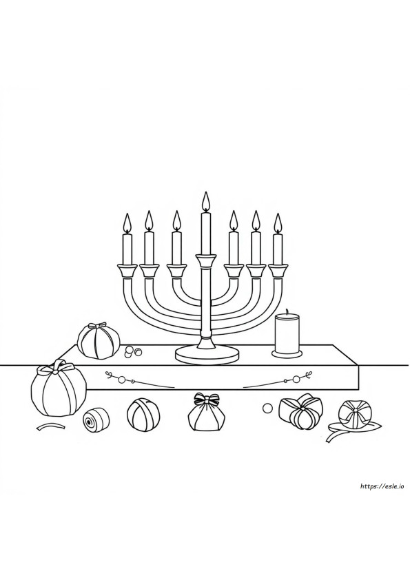 Gambar Mewarnai Menorah Hanukkah
