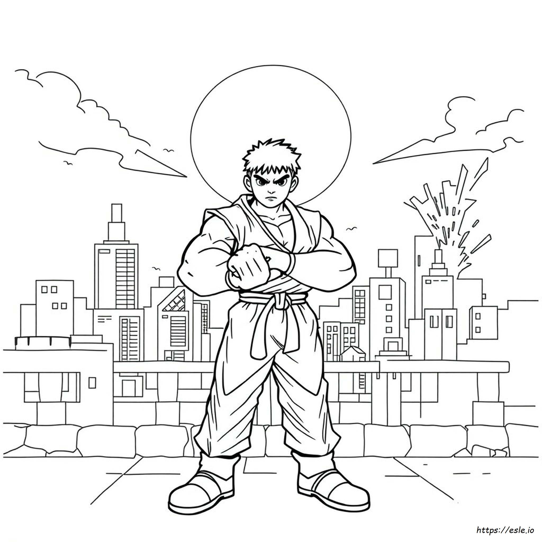 Street Fighter Ken Ausmalbilder
