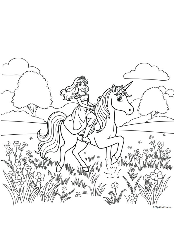 Unicorn Princess Coloring