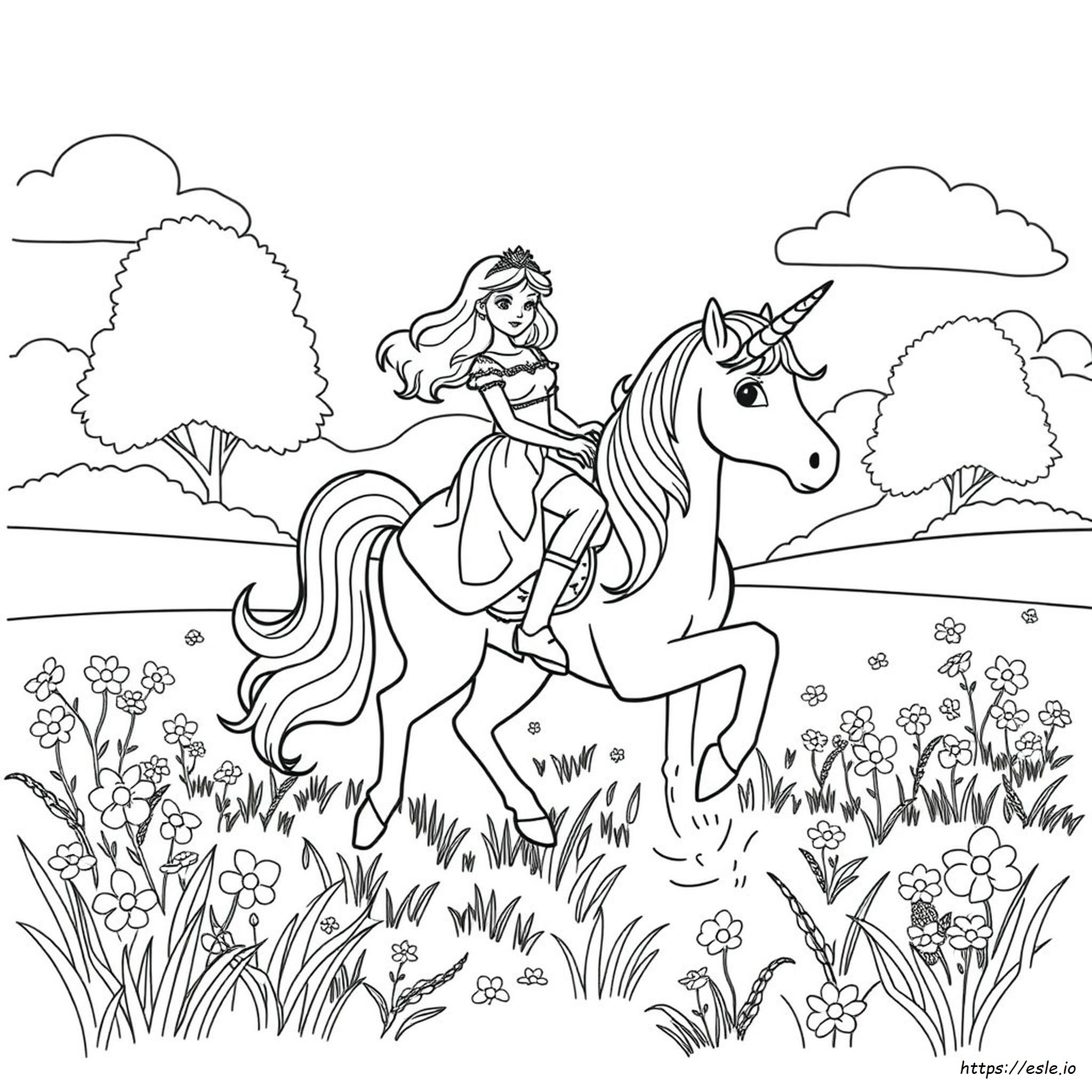 Einhorn Prinzessin Ausmalbilder