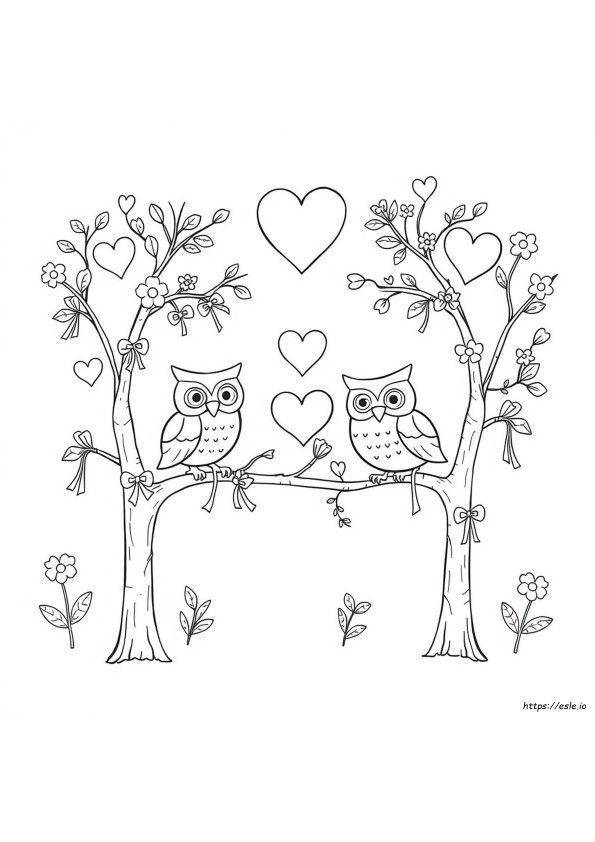 Burung Hantu Valentine Warna Gambar