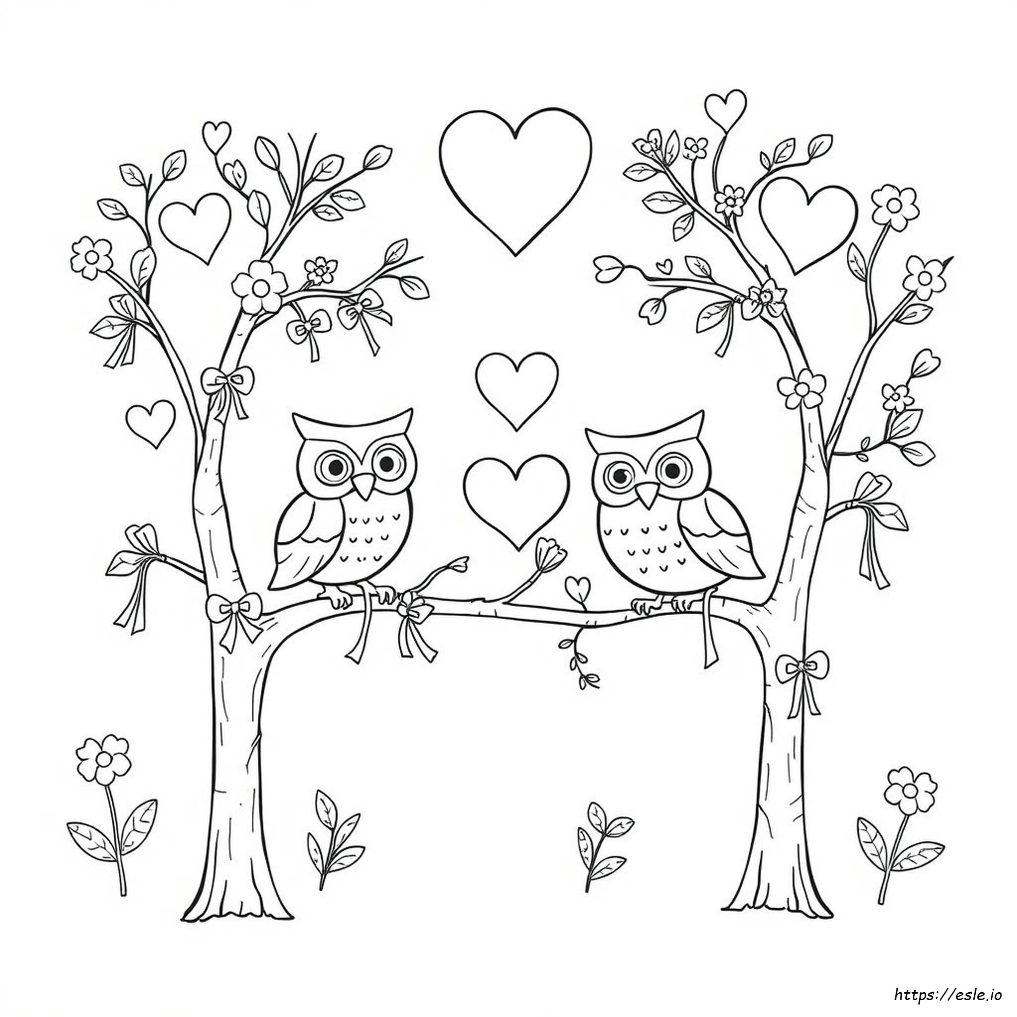 Valentins Eule Ausmalbilder