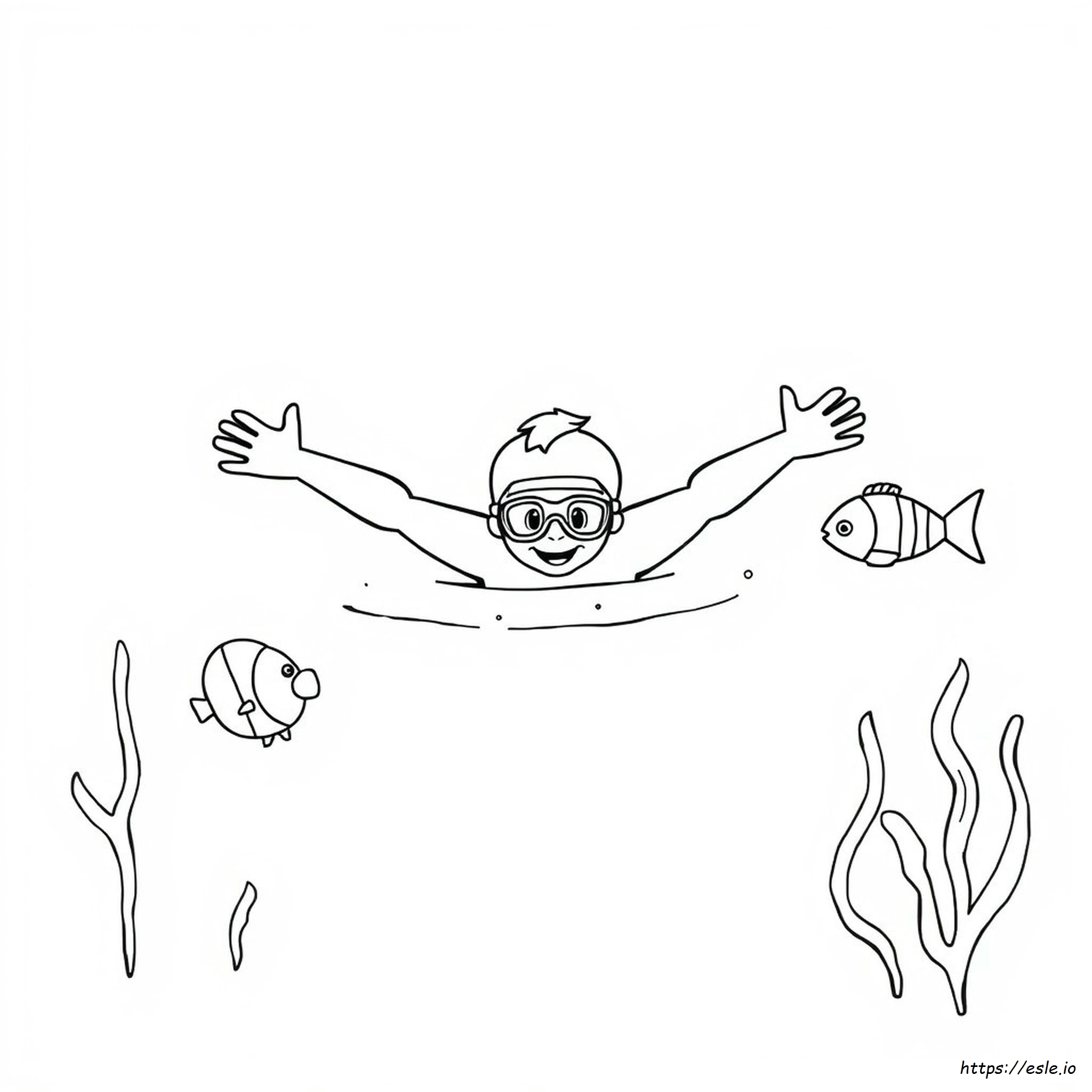 Pagina Da Colorare Di Nuoto