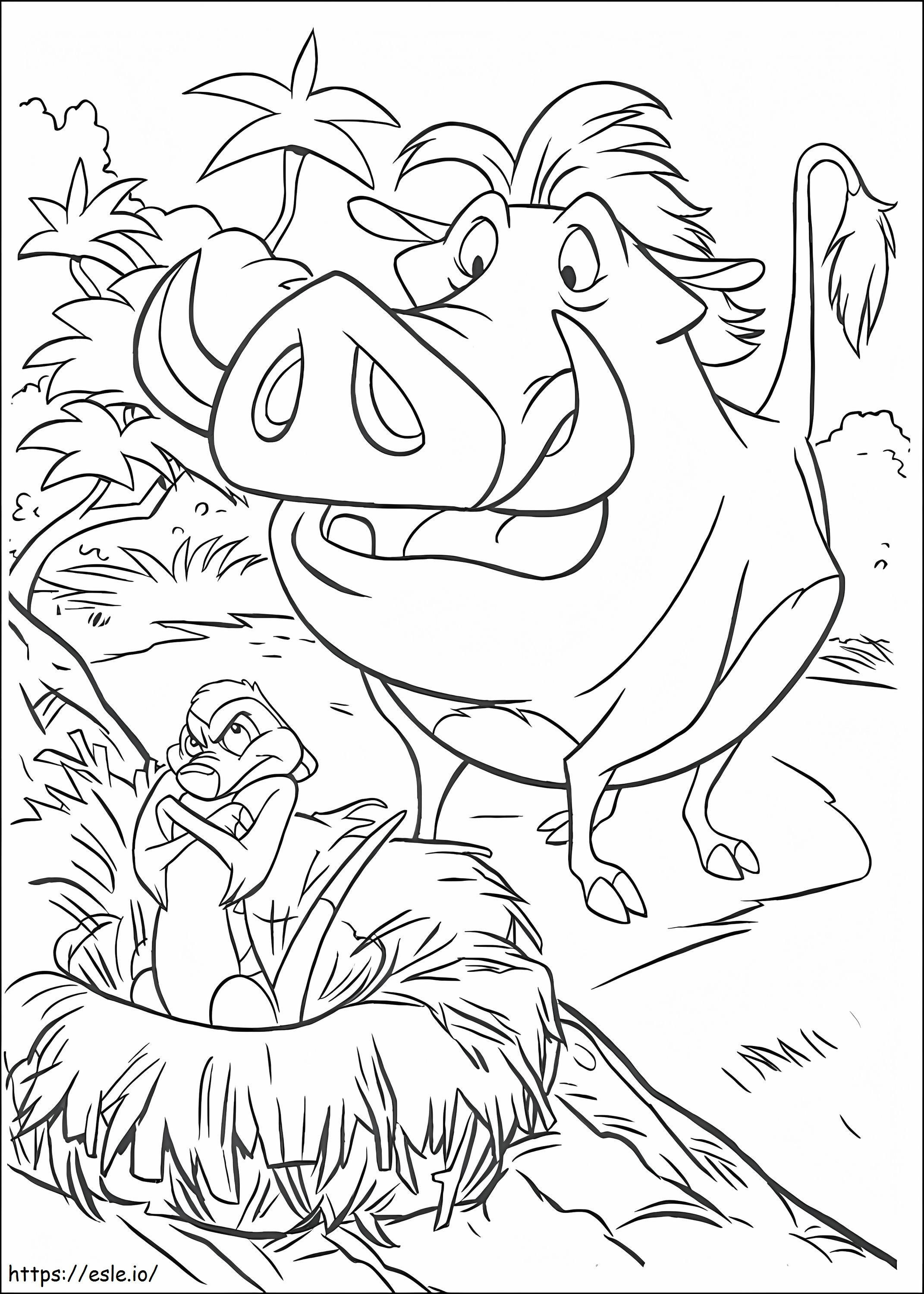 Timon și Pumbaa Printable de colorat
