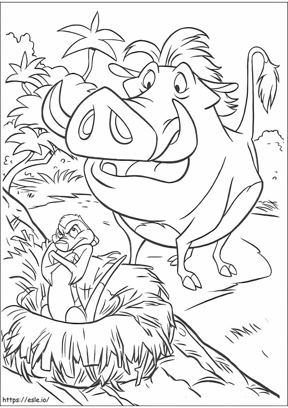 Timon și Pumbaa Printable de colorat
