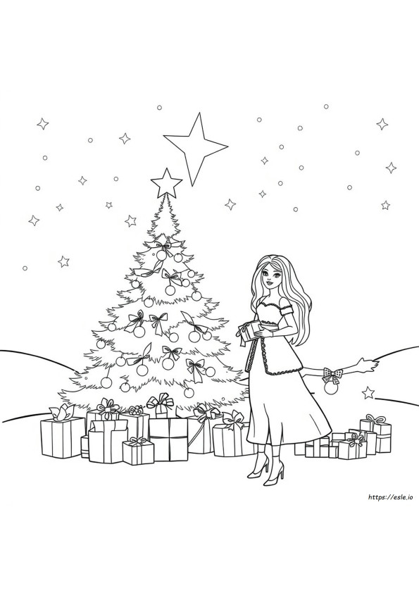 Barbie Natal Gambar Mewarnai