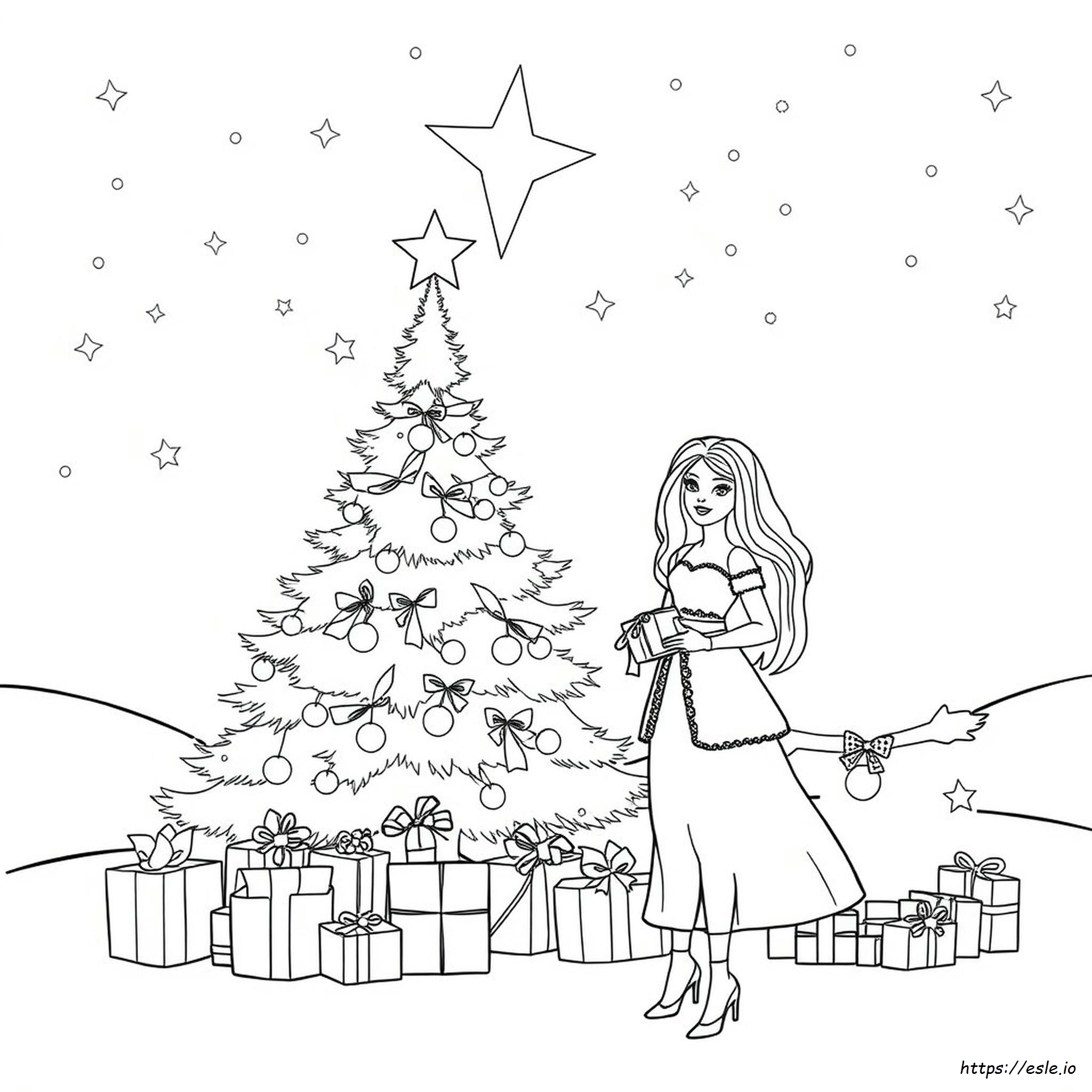 Barbie Weihnachten Ausmalbild