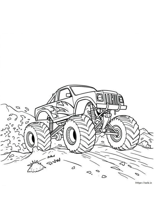 Gambar Mewarnai Truk Monster Gratis