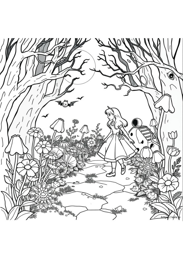 Alice Ihmemaassa Creepy Kauhu Värityskuvat
