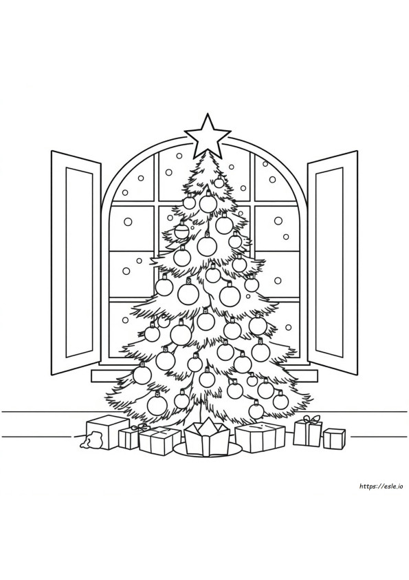 Gambar Pohon Natal Untuk Mewarnai