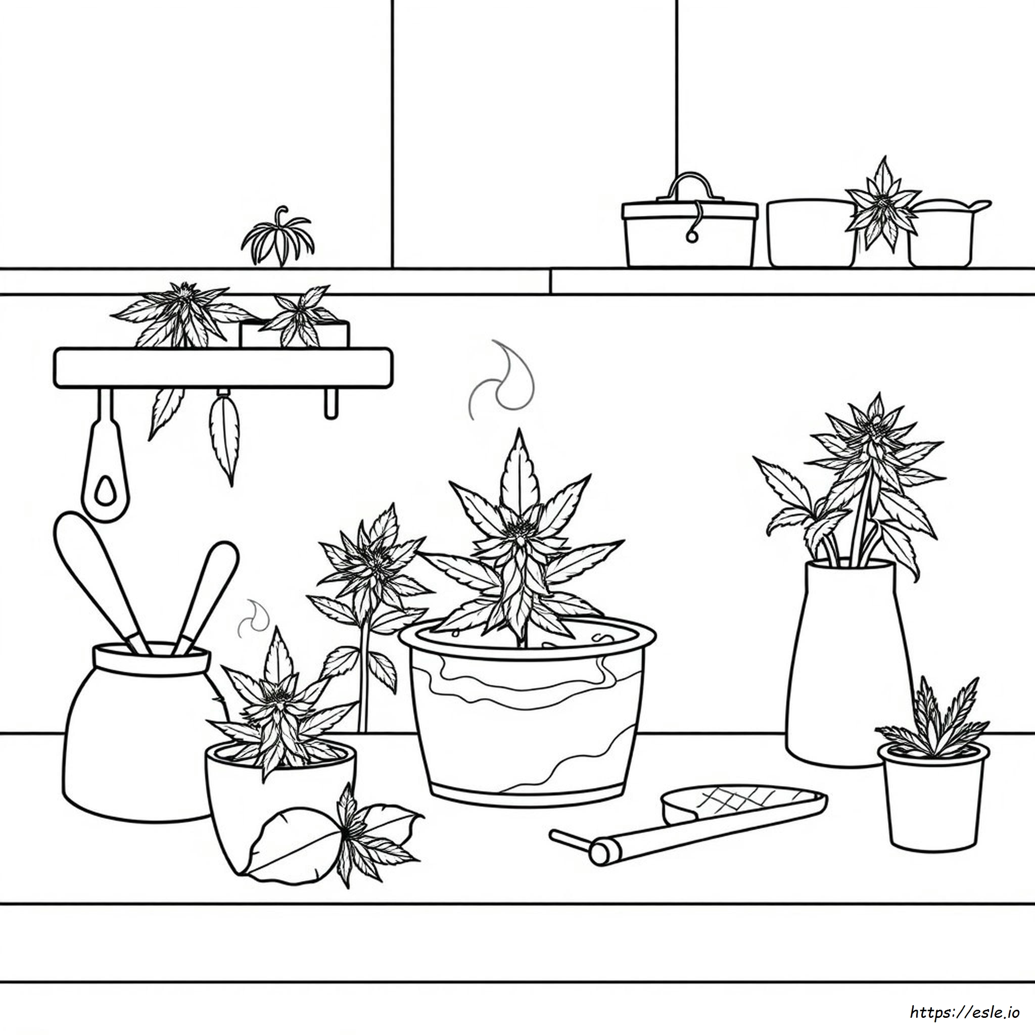 Cannabis Ausmalbuch-Seiten