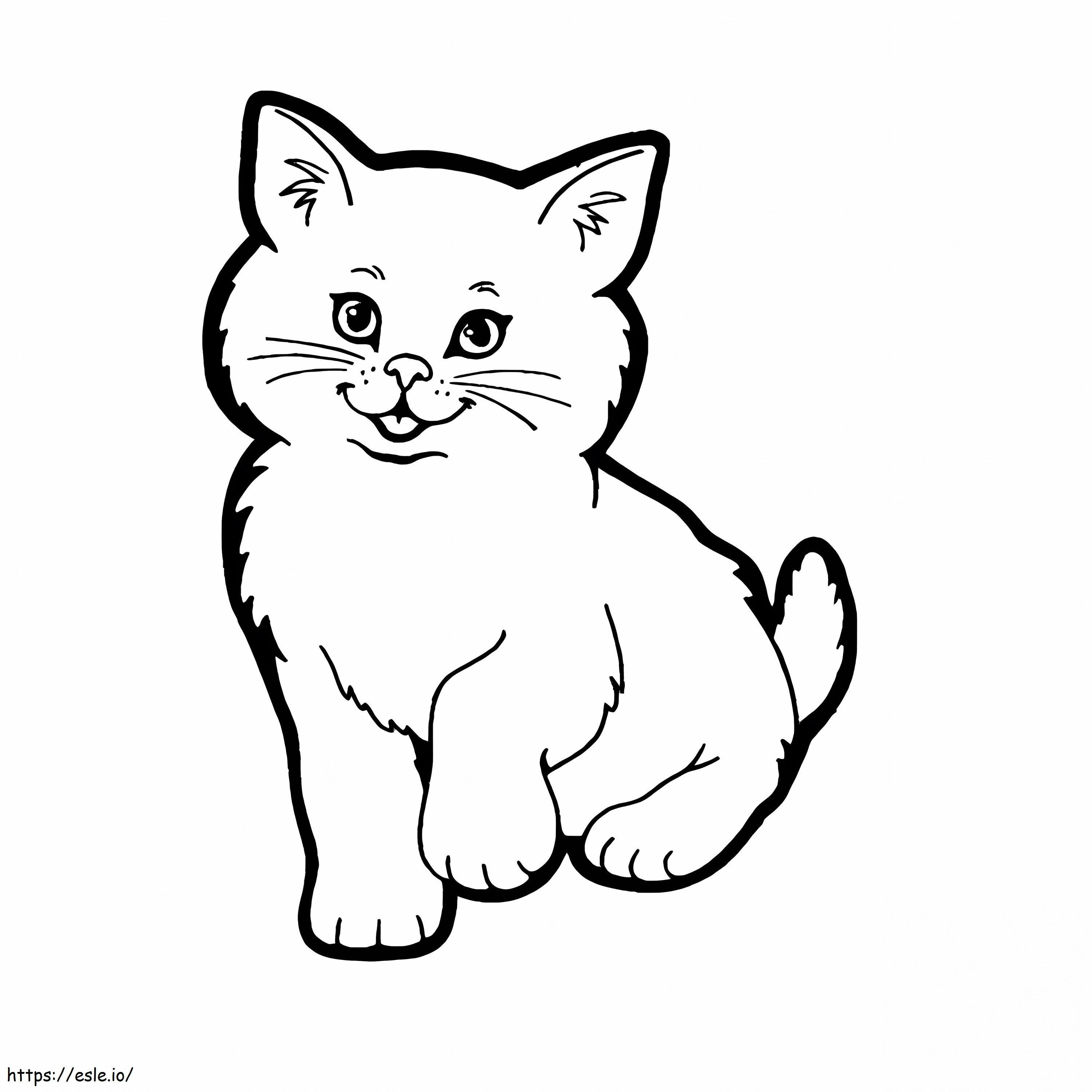 基本的な子猫 ぬりえ - 塗り絵