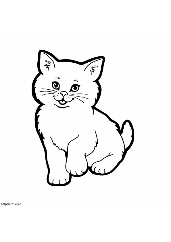 基本的な子猫 ぬりえ - 塗り絵