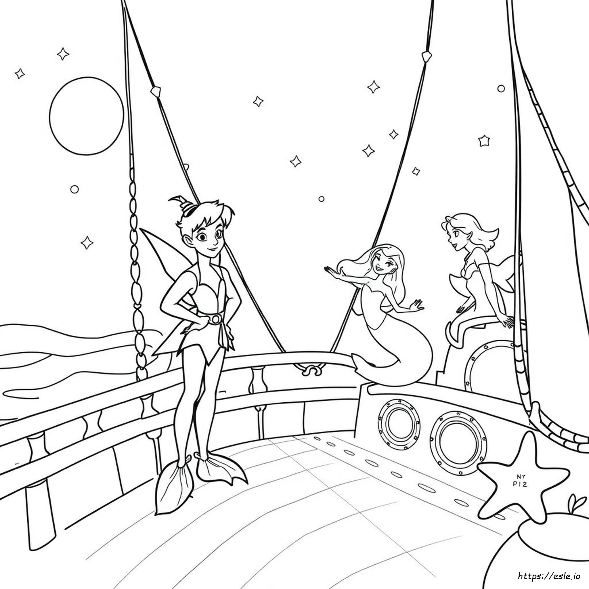 Peter Pan Mermaid Coloring Pages