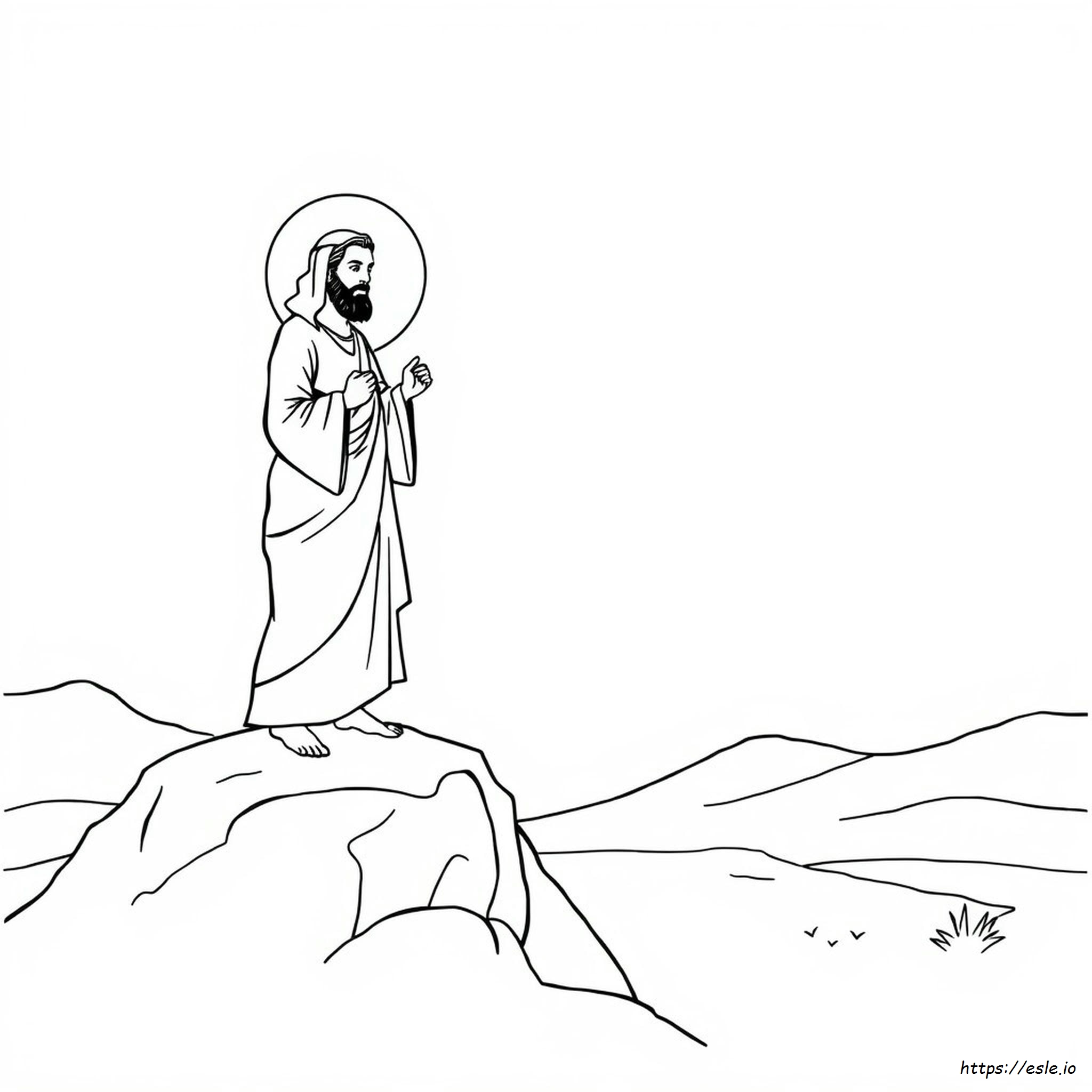 Jesús Siendo Tentado Por Satanás Para Colorear