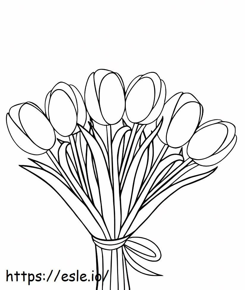 Basic Bouquet Of Tulips coloring page