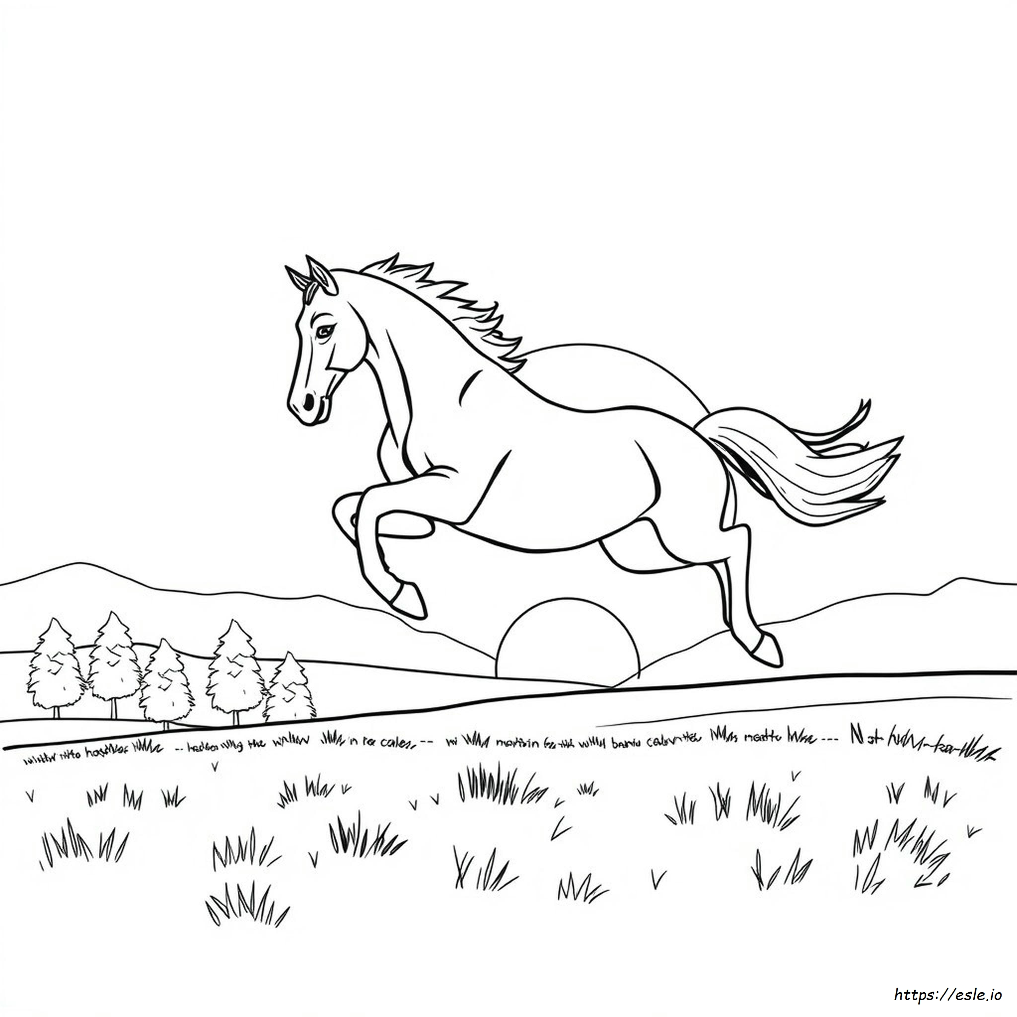 Cavallo Realistico Che Salta Da Colorare