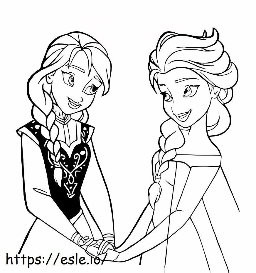 Coloriage Elsa et Anna à imprimer dessin