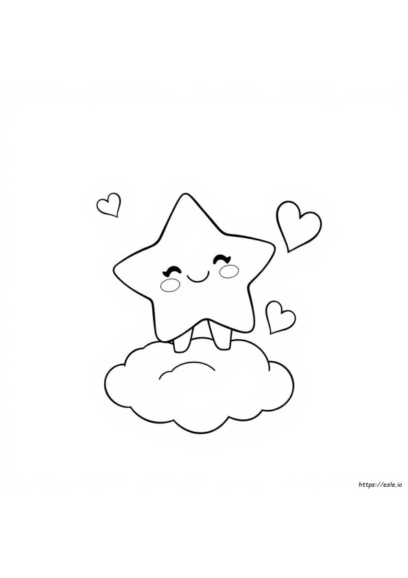 Coloring Cute Happy Star Clipart Black And White